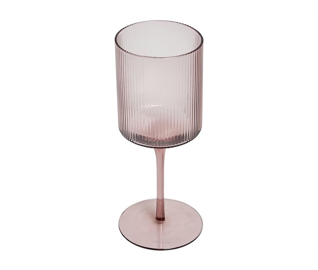 Beliani Cristalería Vidrio AMETHYST Rosa Talco