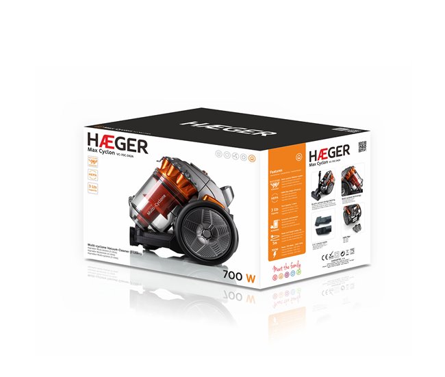 Aspirador sin bolsa HAEGER MAX CYCLON Negro