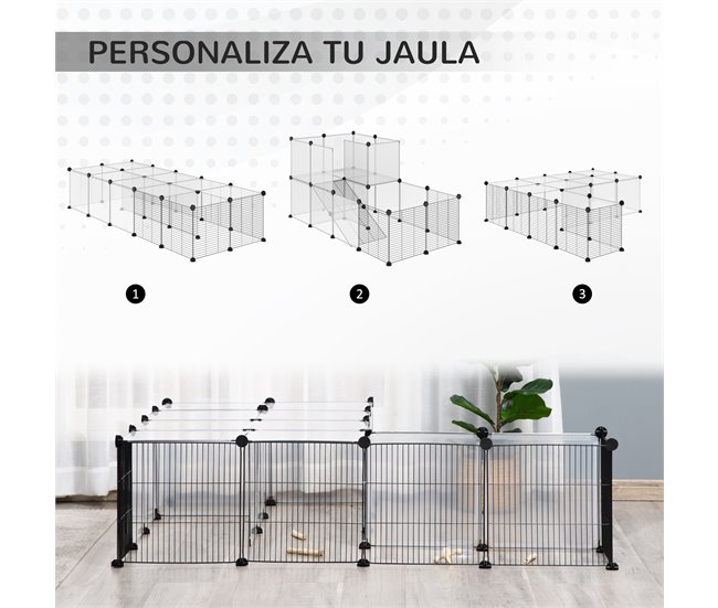 Jaula para Animales Acero, PP PawHut Negro