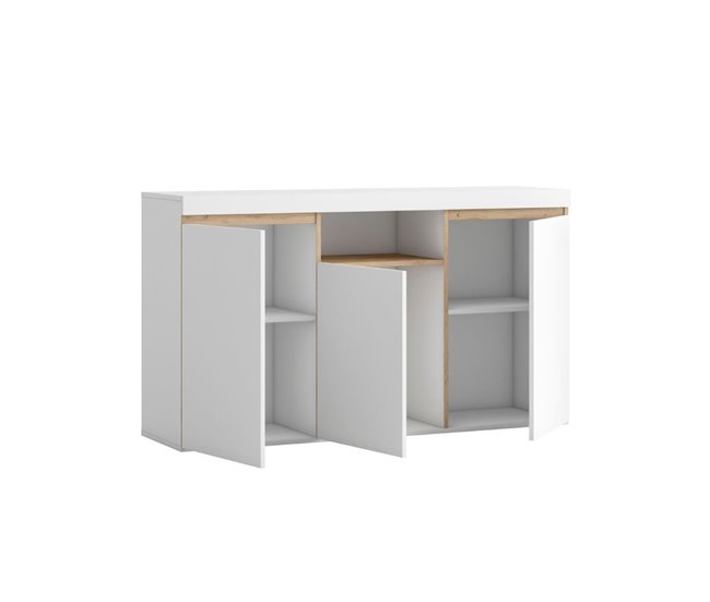 Aparador Elis  puertas + compartimento Blanco