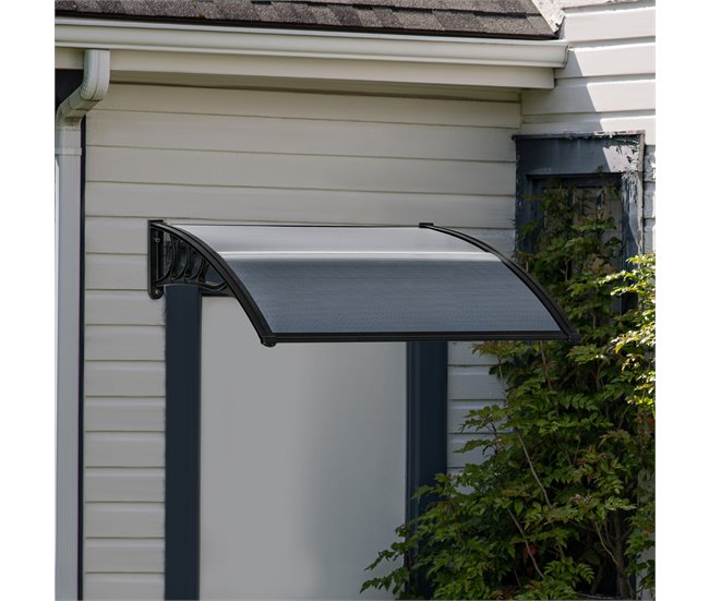 Marquesina Exterior Policarbonato Outsunny Negro
