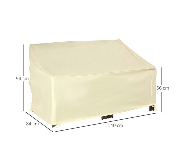 Funda Protectora de Banco Tela Oxford Outsunny 140x84 Beige