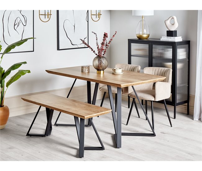 Beliani Banco de cama MDF, Hierro UPTON Marron