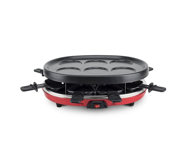 Raclette grill 8 Personas 4 En 1 Rp412 H.koenig Negro/ Rojo