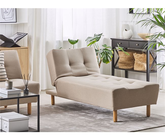 Beliani Chaise longue Poliéster ALSTEN Beige