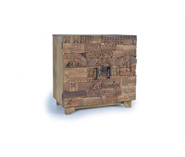 Aparador de madera de mango y madera reciclada  .GINER Y COLOMER Marron