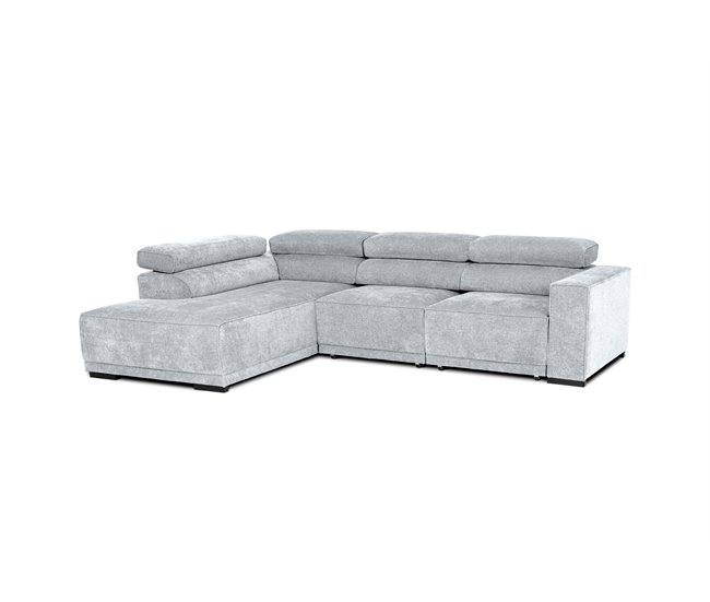 Rinconera con cama MACK izquierda 4 plazas gris claro Gris Claro