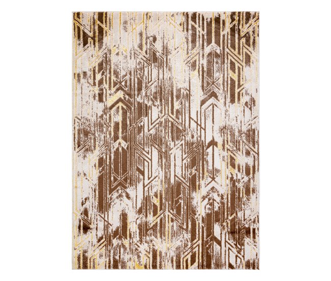 Alfombra MEFE moderna B402 Vintage Structural dos niveles 160x220 Marron