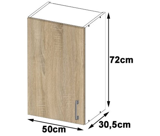 Armario colgante de cocina AKORD Lima 50 Blanco/ Madera