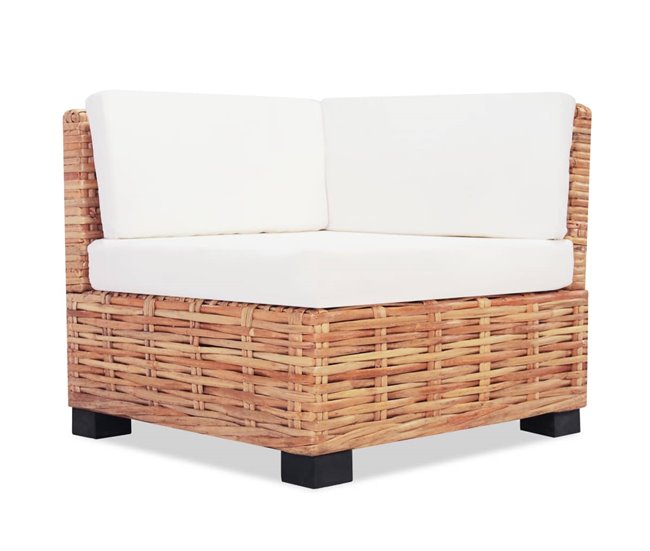 Juego de sofás de 27 piezas ratán natural Marron