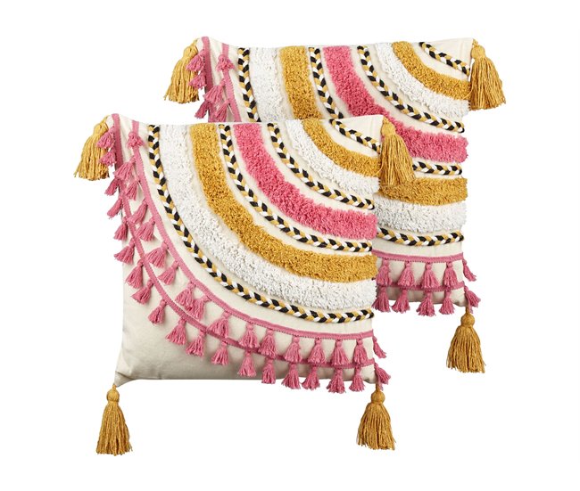 Beliani Cojín decorativo JAMMU Multicolor