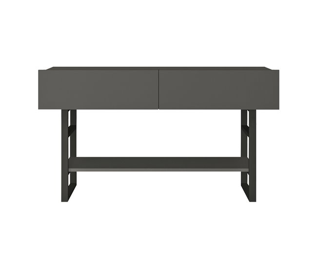 Mesa consola Lappeenranta con estante 2 puertas Metal/Aglomerado 139 Antracita