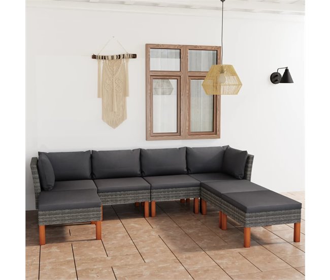 Set de muebles de jardín cojines Gris