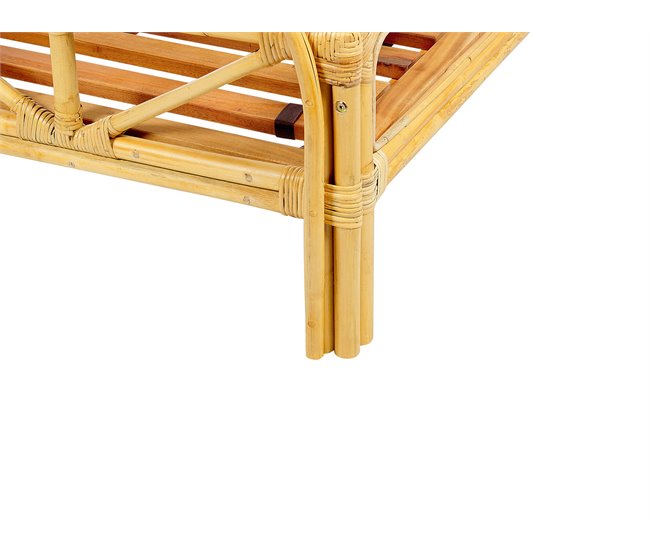 Beliani Cama Ratán FLORENTINE 147x207 Marron