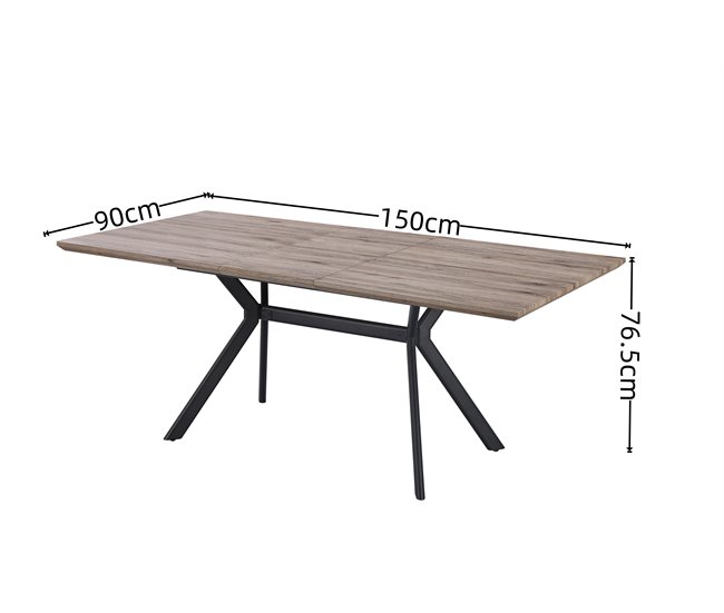 Mesa extensible color blanco OLIVIA Blanco/ Negro