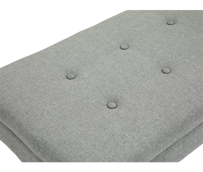 Banco Namaro tapizado en tela con almacenamiento 98x57 Gris