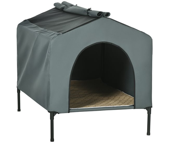 Caseta para Perros Tela Oxford, Acero PawHut 
