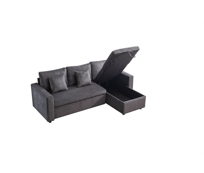 Chaise longue DRAKO reversible 3 plazas gris oscuro Gris Oscuro