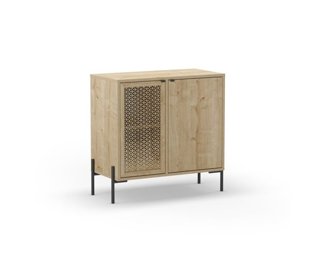 Cómoda Koivu 2 puertas 83 Negro/ Madera