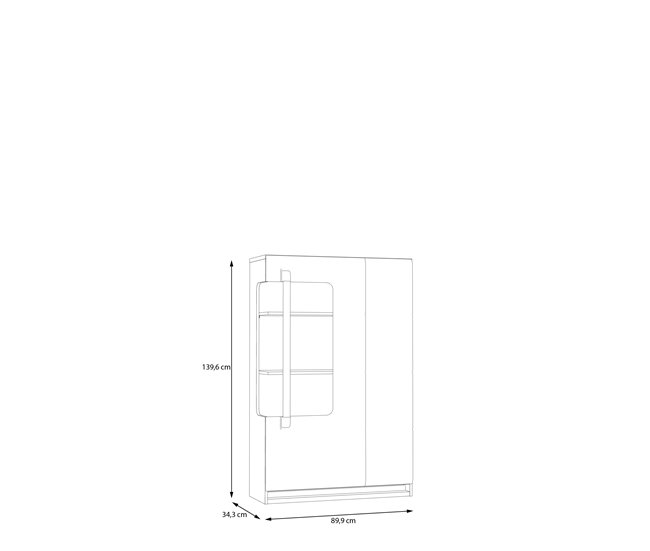 Vitrina de 2 puertas MONTREAL Negro/ Madera