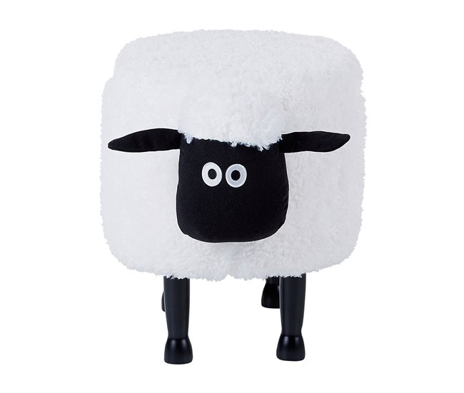 Beliani Puf animal SHEEP Blanco