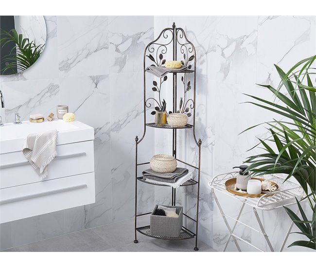 Beliani Estante de baño SIDERNO Negro
