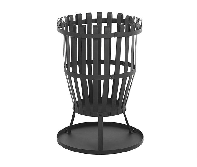 Beliani Fogón de madera PULO Negro