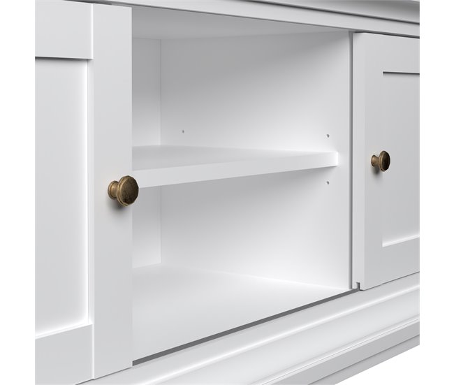 Mueble TV 2 puertas laminado blanco PARIS Blanco
