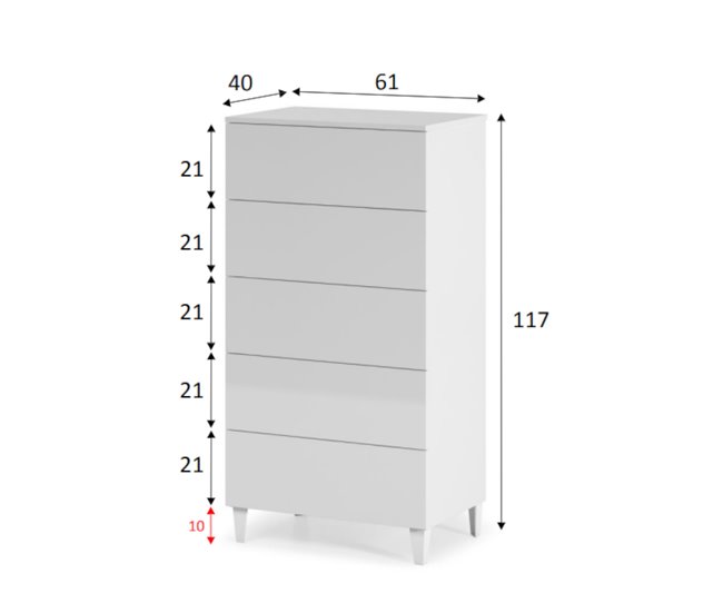 Cajonera efecto madera Blanco
