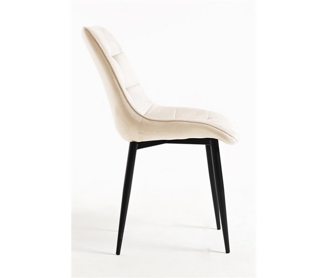 Silla Cade Terciopelo Beige
