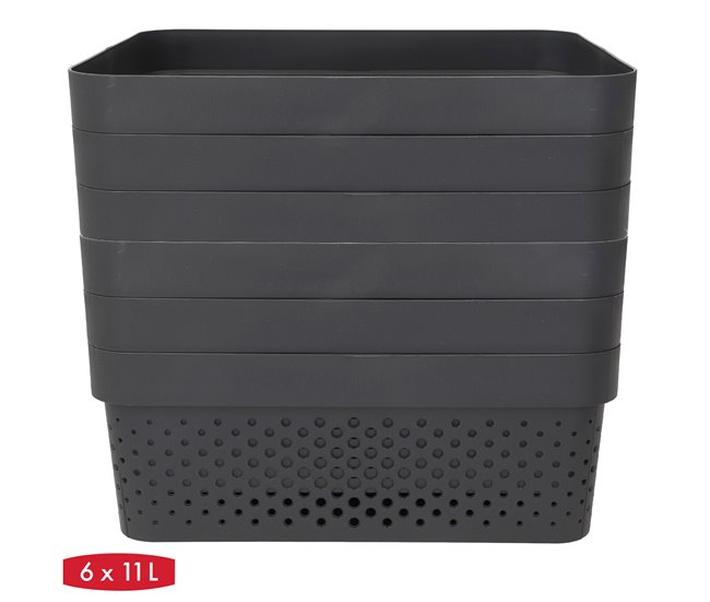 Curver Pack 6 cestas organizadoras Infinity 11L Gris