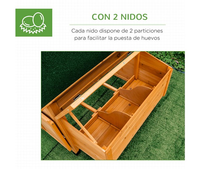 Gallinero de Madera Exterior Madera de abeto PawHut Marron