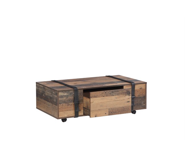 Mesa de centro NELLEKE vintage antiguo 110x35x60cm Marron