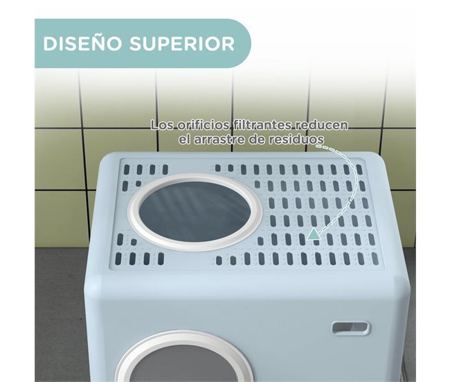 Arenero para Gatos PP PawHut, mascotas - accesorios para gatos Azul