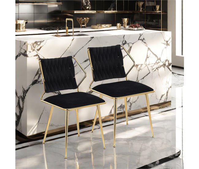 2 piezas, silla de comedor, silla de cocina, silla de salón Negro