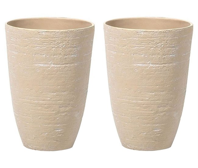 Beliani Conjunto de 2 macetas CAMIA 