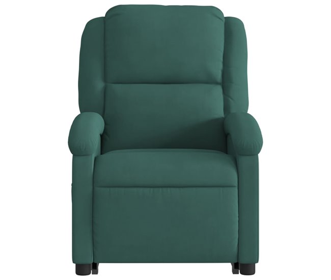 Sillón Reclinable De Masaje Elevable Verde Oscuro