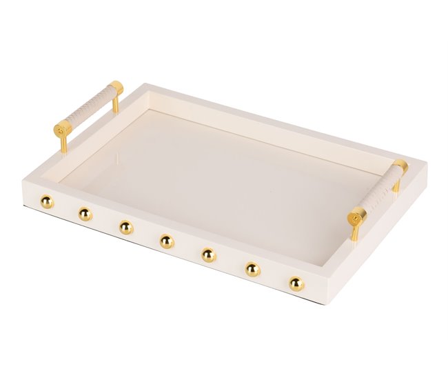 Bandeja Mdf / Acero Inox Beige