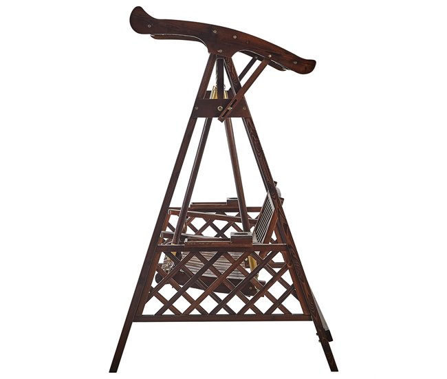 Beliani Columpio SENARICA Madera Oscura