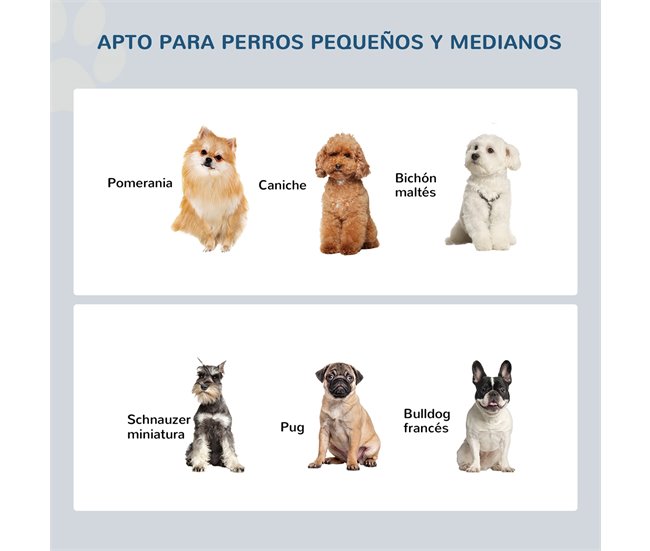 Comedero Elevado para Perros Acero Inoxidable, MDF PawHut Blanco