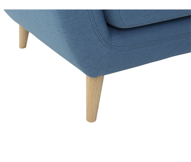 Beliani Sofá de 3 plazas Poliéster MOTALA Azul