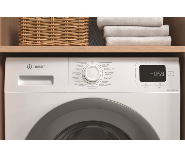 Lavadora frontal lNDESIT IM 864S MY TIME SPT 8KG 1400RPM Blanco