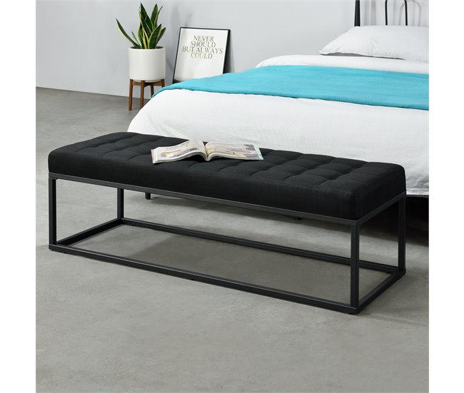 Banco Salta tapizado tela / metal 120x38 Gris