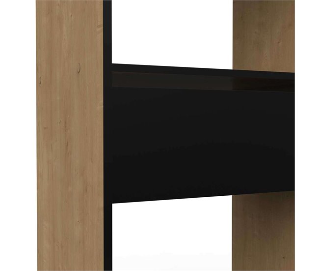 Armario Extsible con Barras y Cajón Negro/ Madera