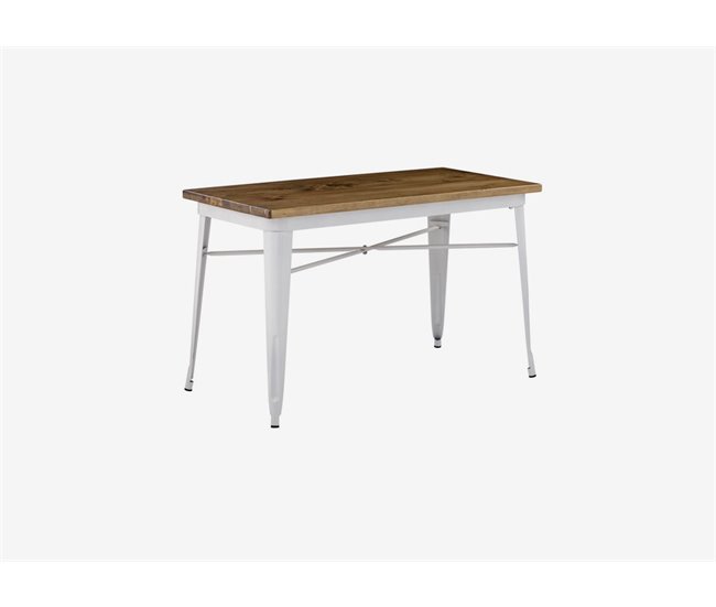 Mesa de cocina fija ADELAINE Natural/ Blanco