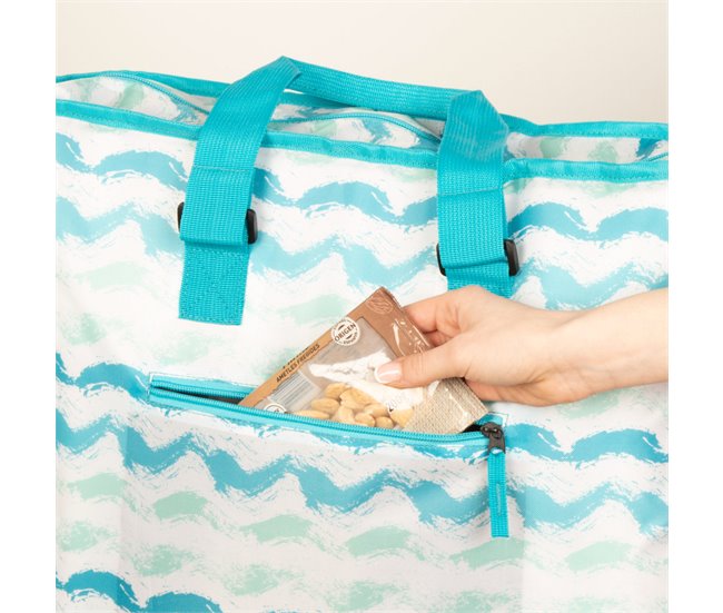 Aktive bolsa térmica 20L olas con asas y bandolera Azul