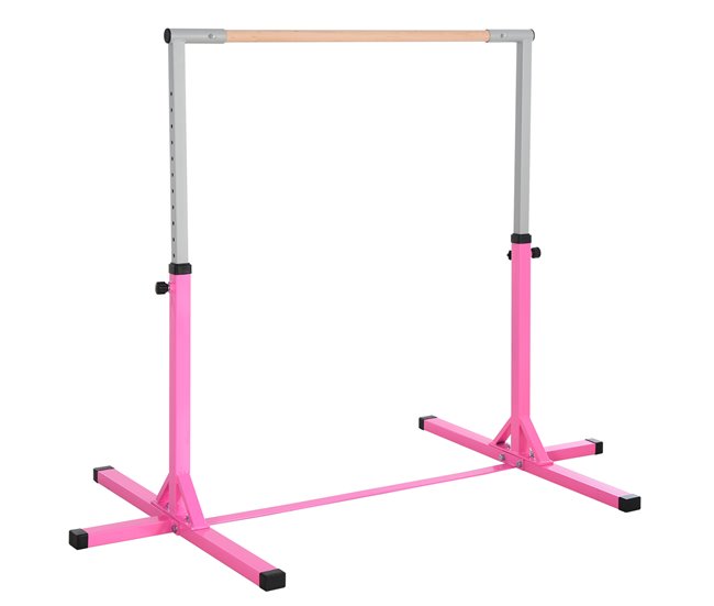 Barra de Gimnasia Acero HOMCOM, deportes y ocio - musculación Rosa