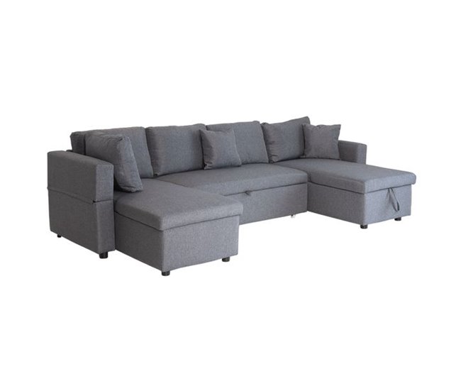 Sofá panorámico convertible SCOTT 4 plazas Gris