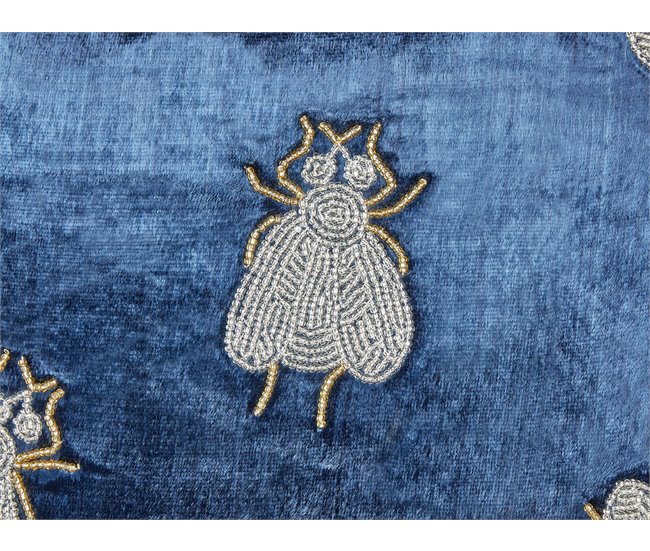 Beliani Cojín decorativo PENTAS Azul Marino