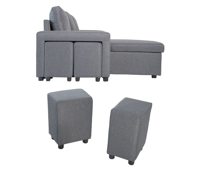 Sofá convertible TONY 3 plazas Gris